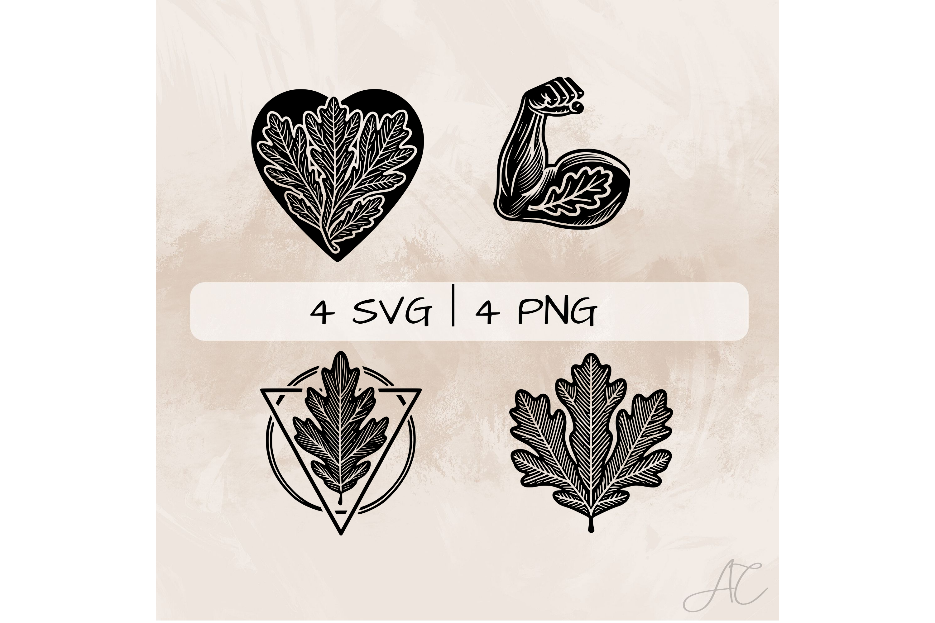 Oak Leaf SVG Bundle Graphic by ArtistiC ortex · Creative Fabrica