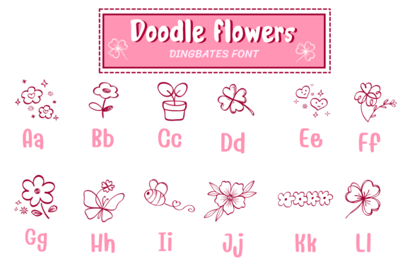 Doodle Flowers Font - Preview 1