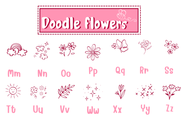 Doodle Flowers Font - Preview 2