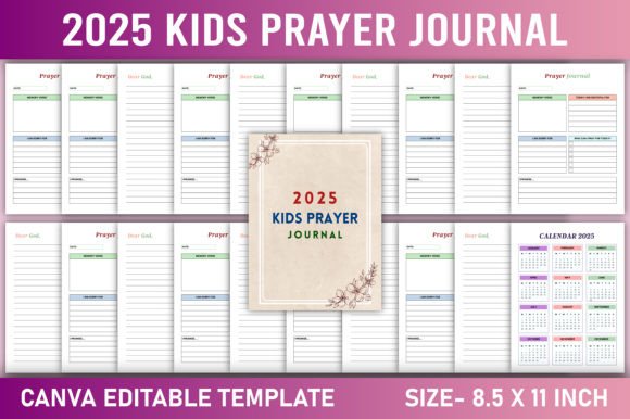 Editable 2025 Kids Prayer Journal Canva