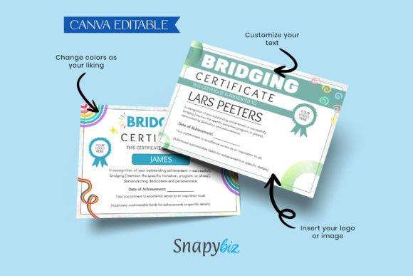Editable Bridging Canva Certificate