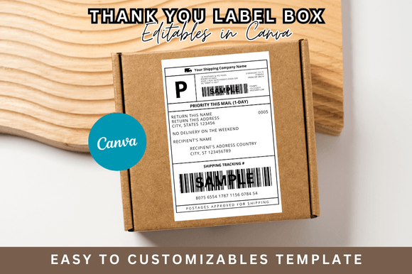 Editable Shipping Label Template Canva