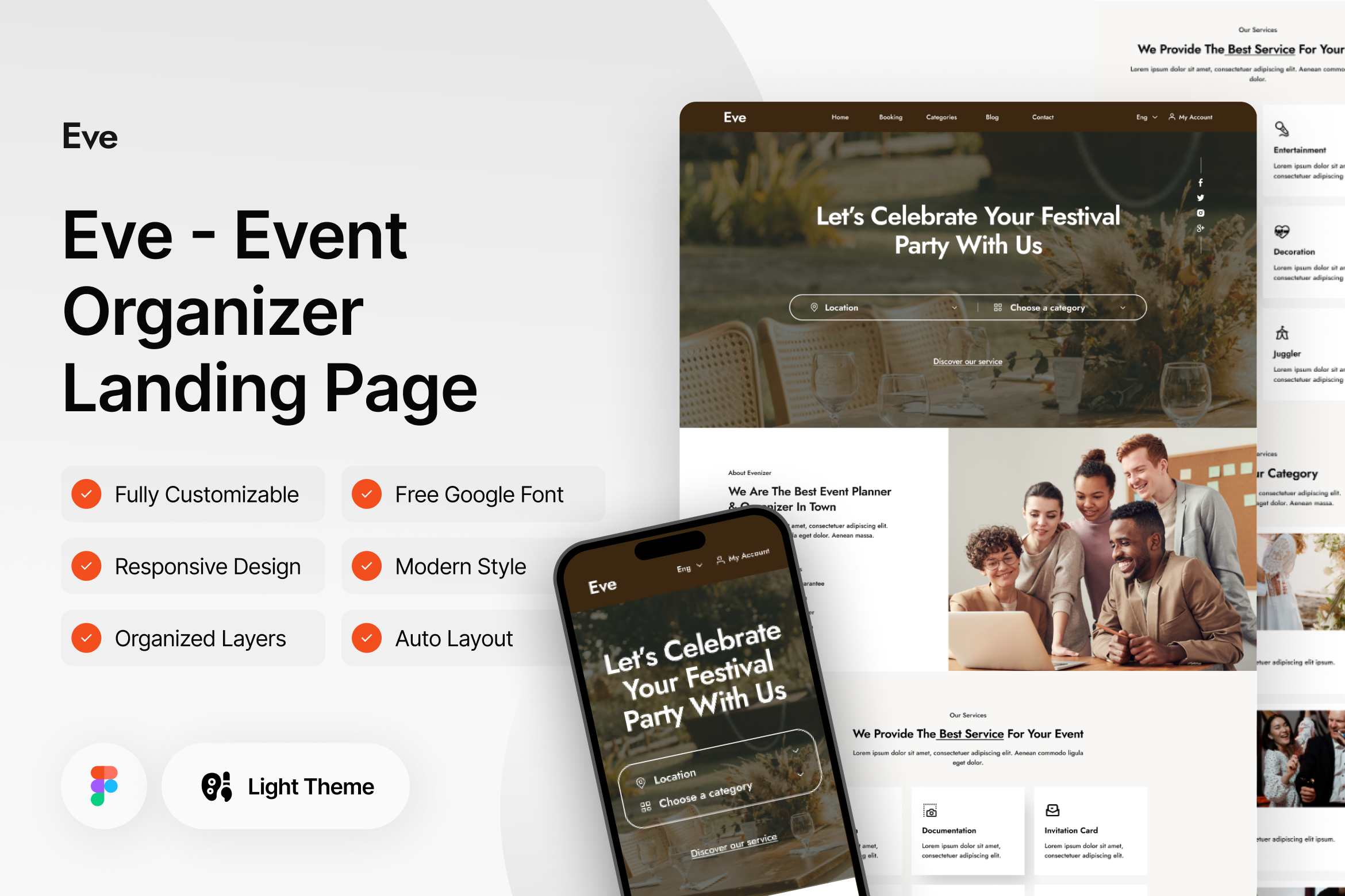 Eve - Event Organizer Landing Page Figma Graphic by wealthwells ...