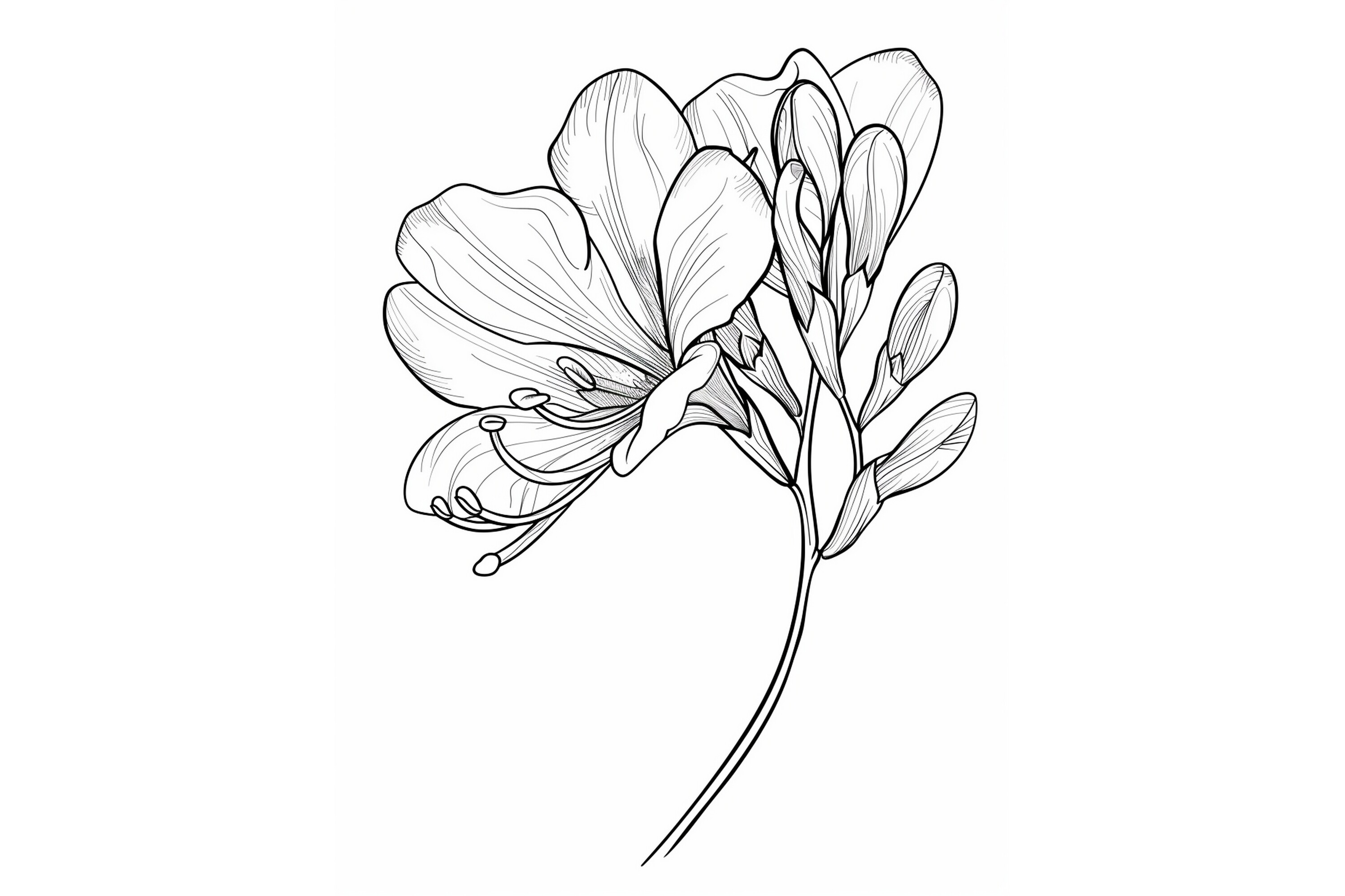Freesia Flower Coloring Page