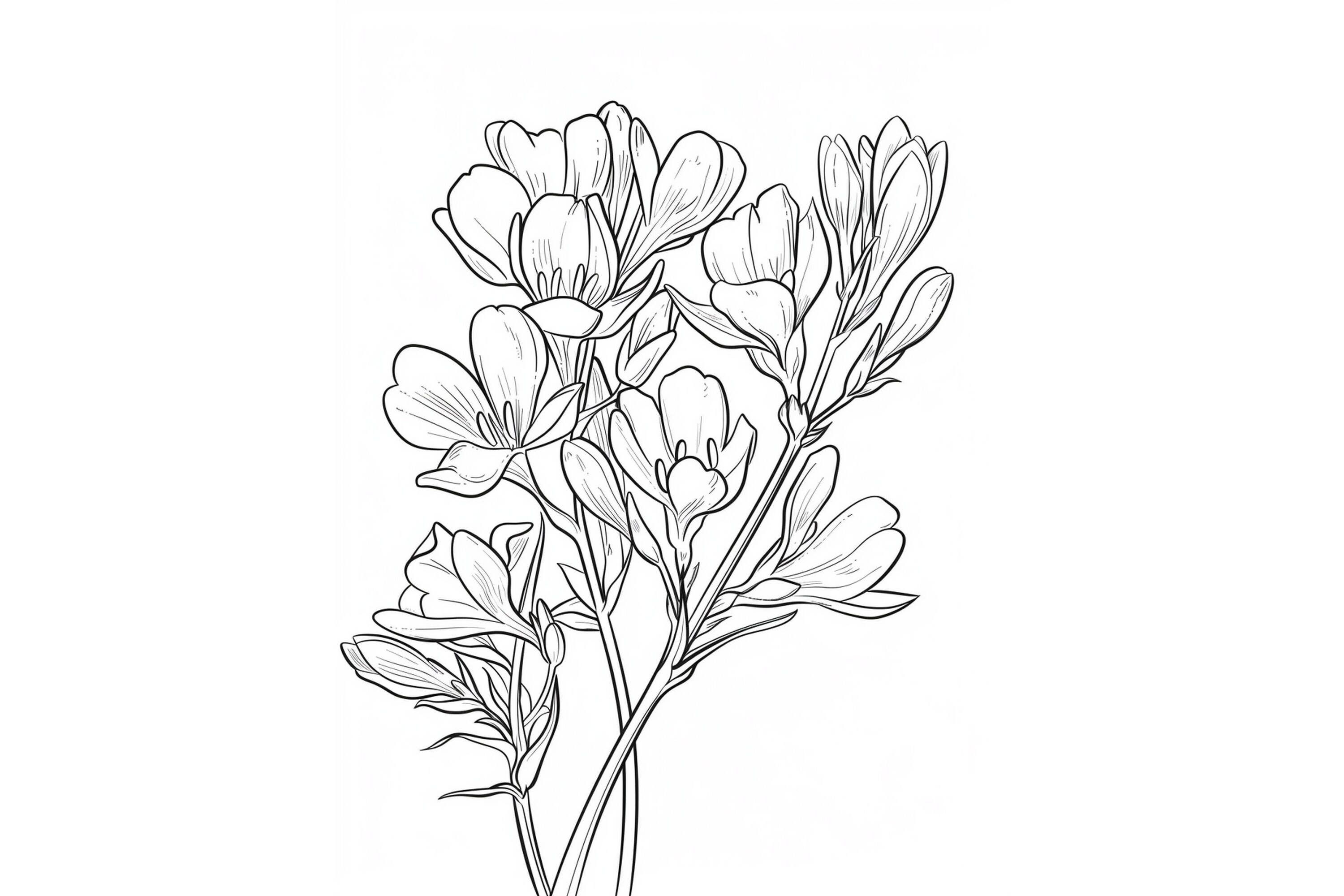 Freesia Flower Coloring Page