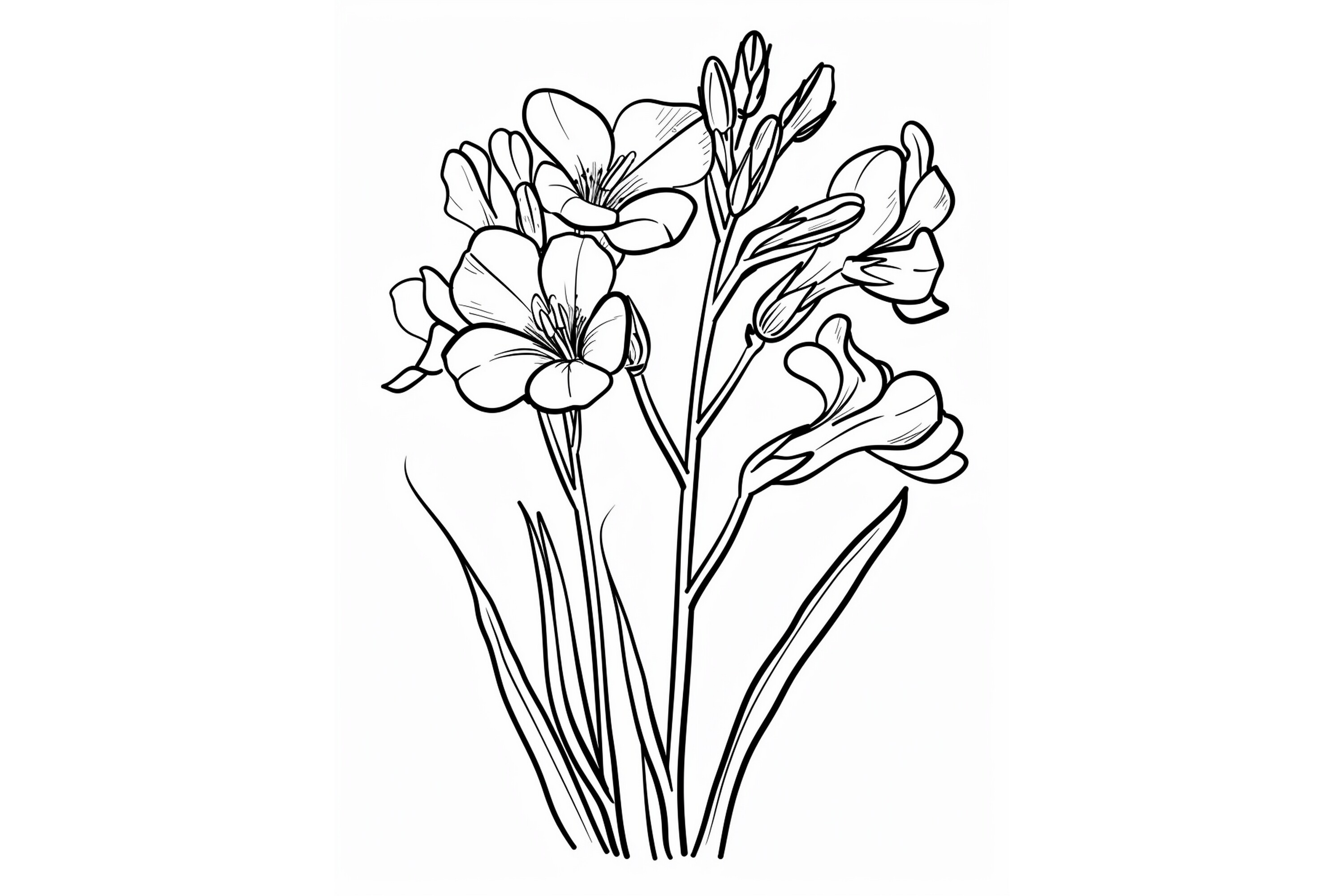 Freesia Flower Coloring Page