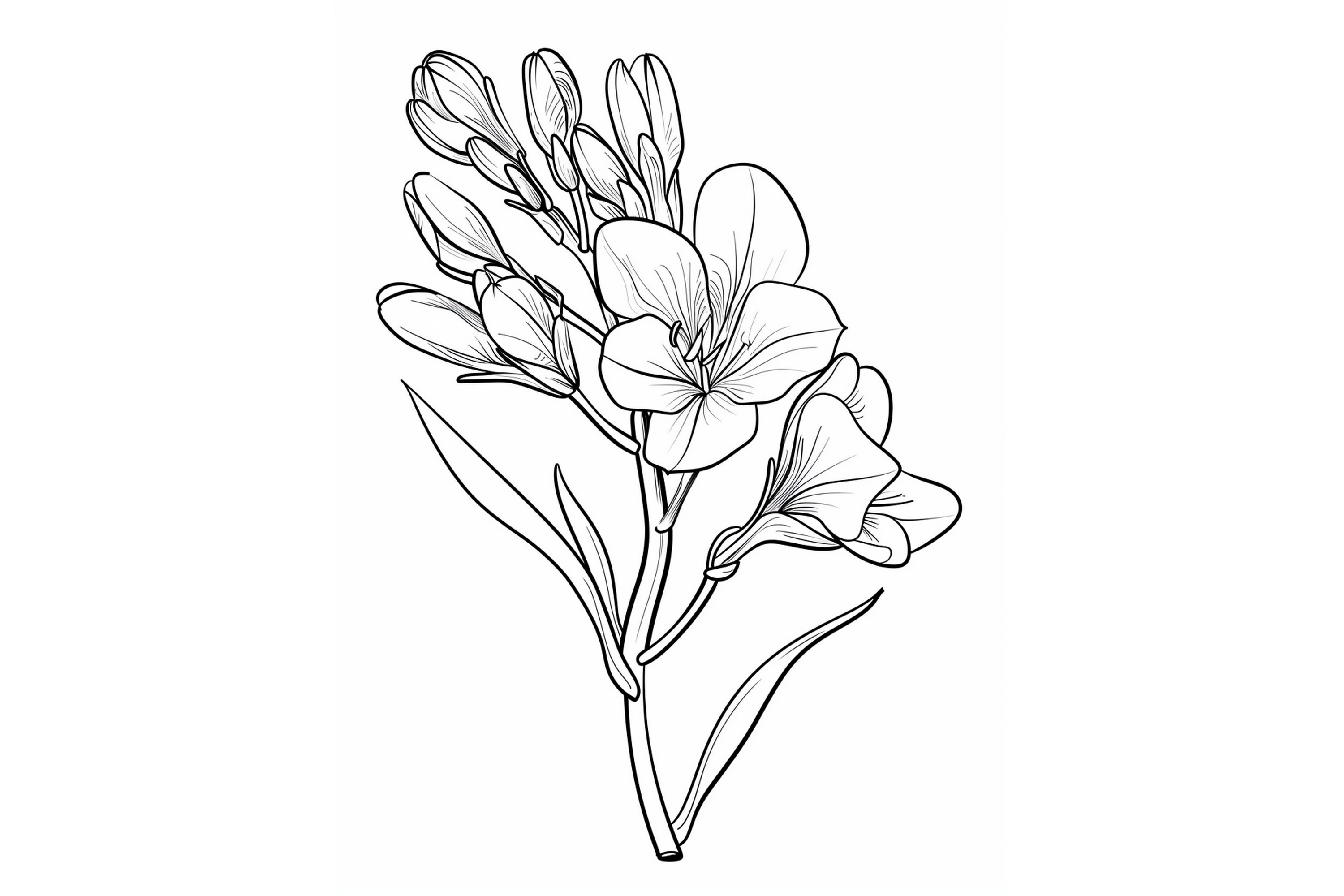Freesia Flower Coloring Page