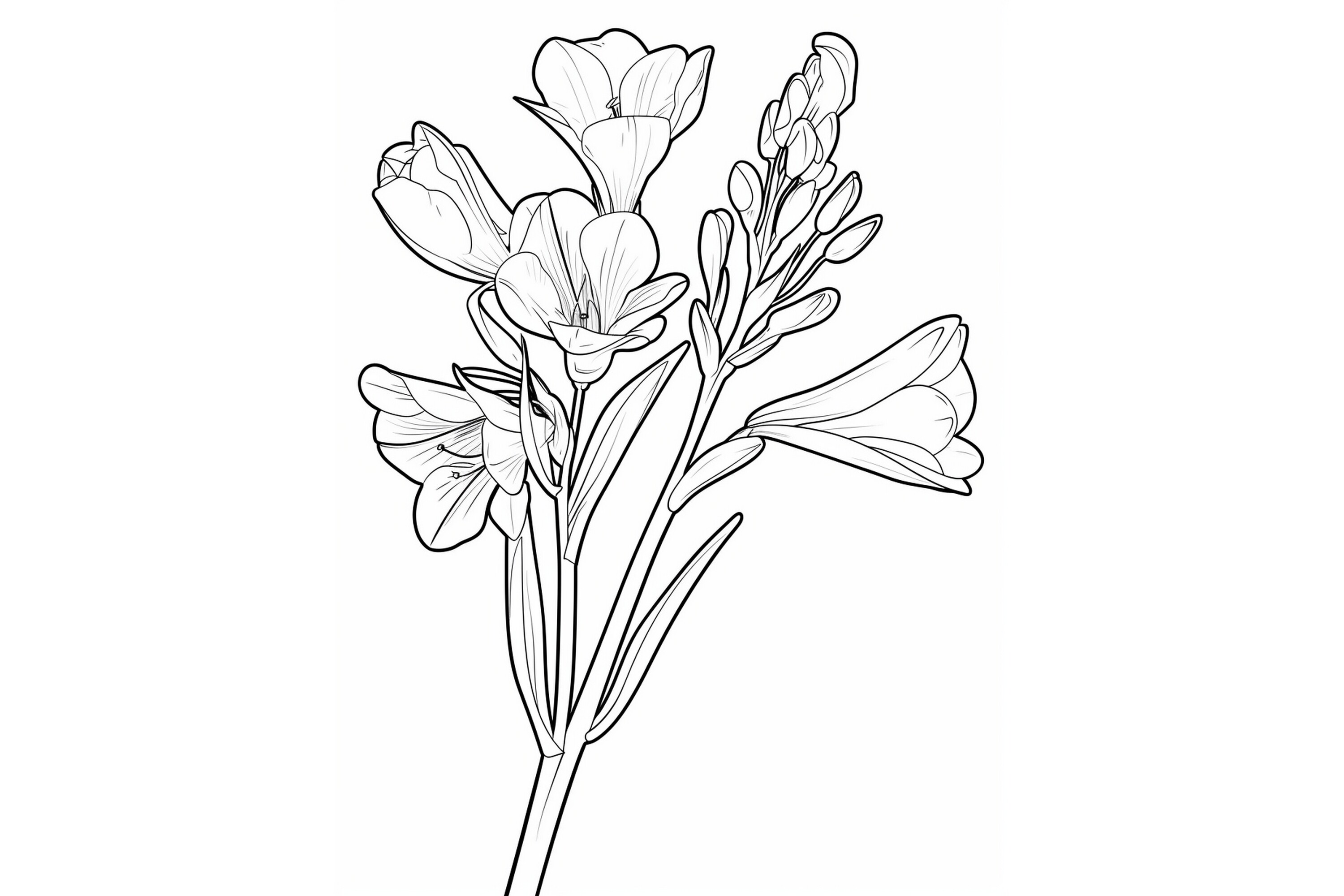 Freesia Flower Coloring Page