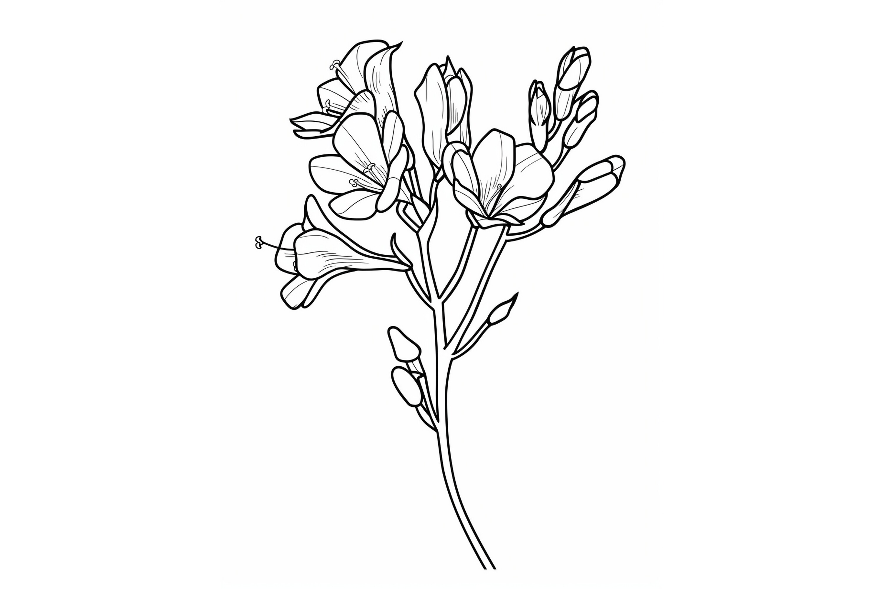 Freesia Flower Coloring Page