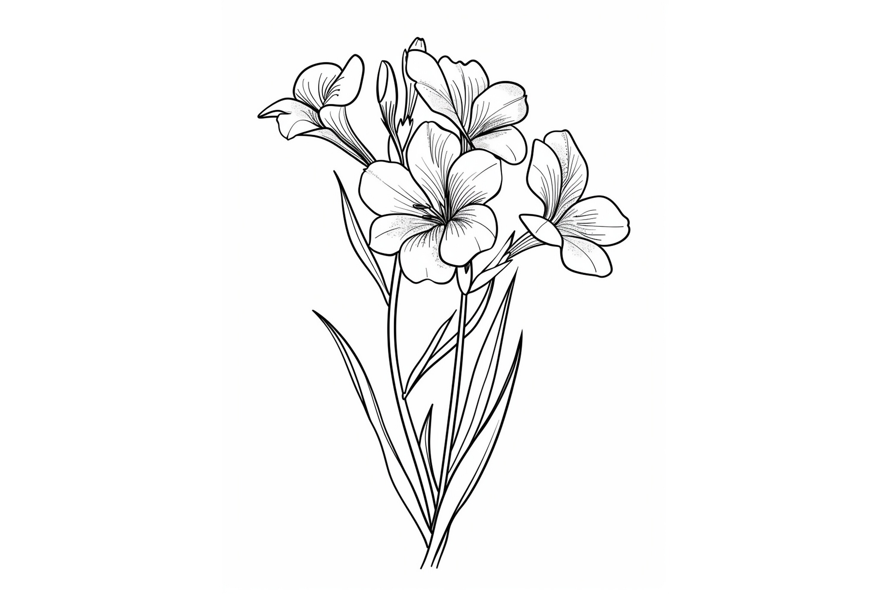 Freesia Flower Coloring Page