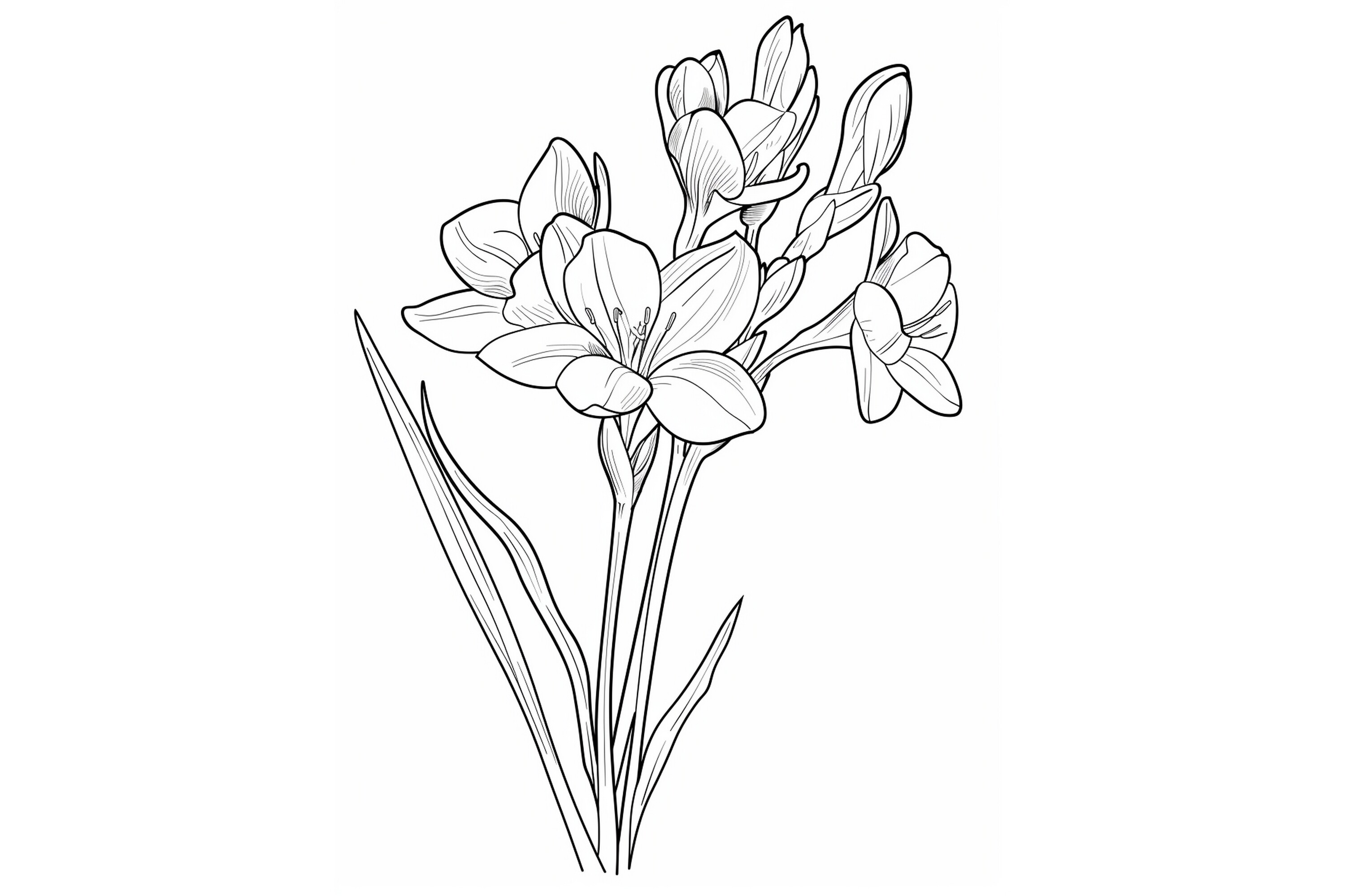 Freesia Flower Coloring Page