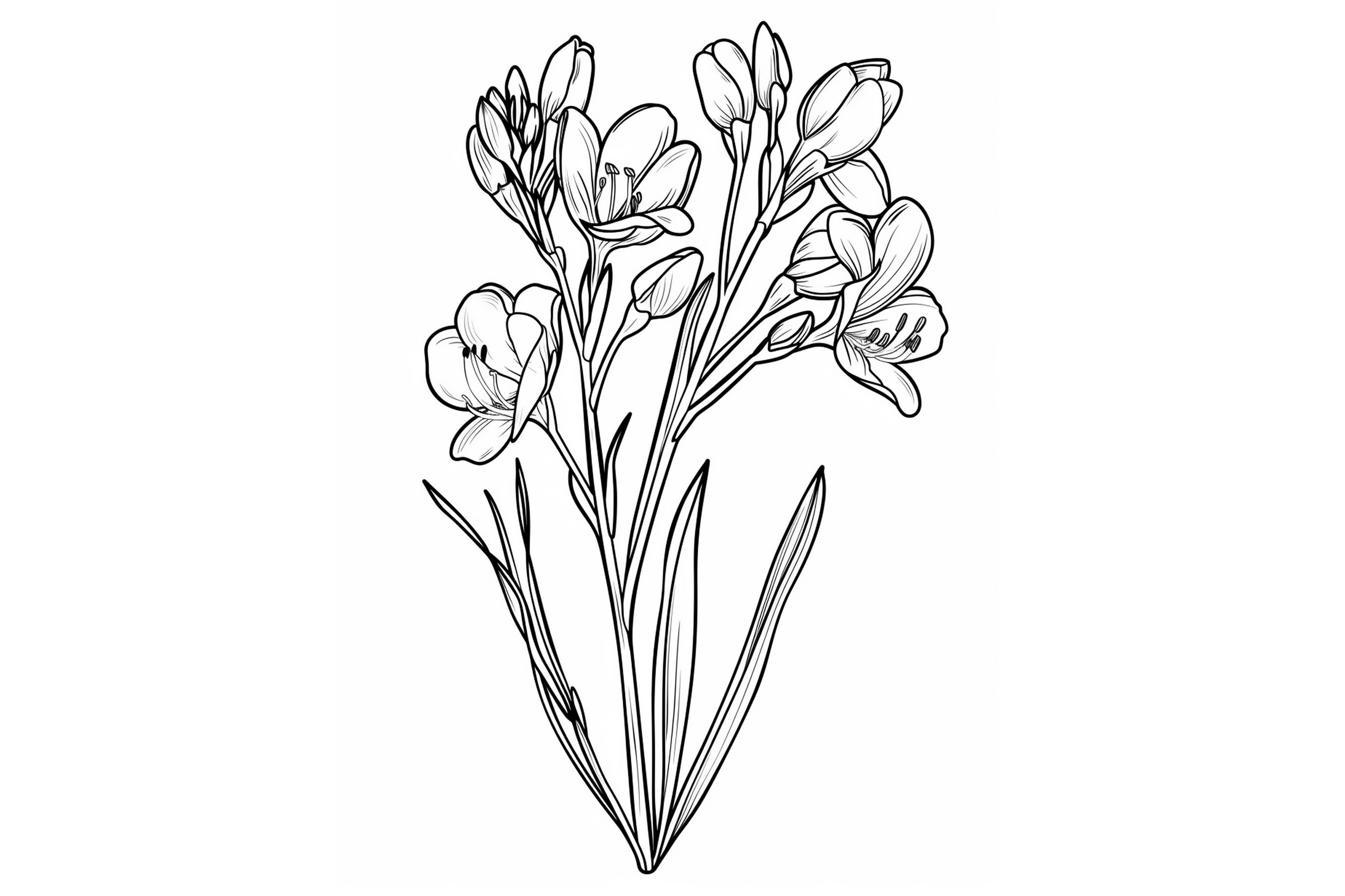 Freesia Flower Coloring Page