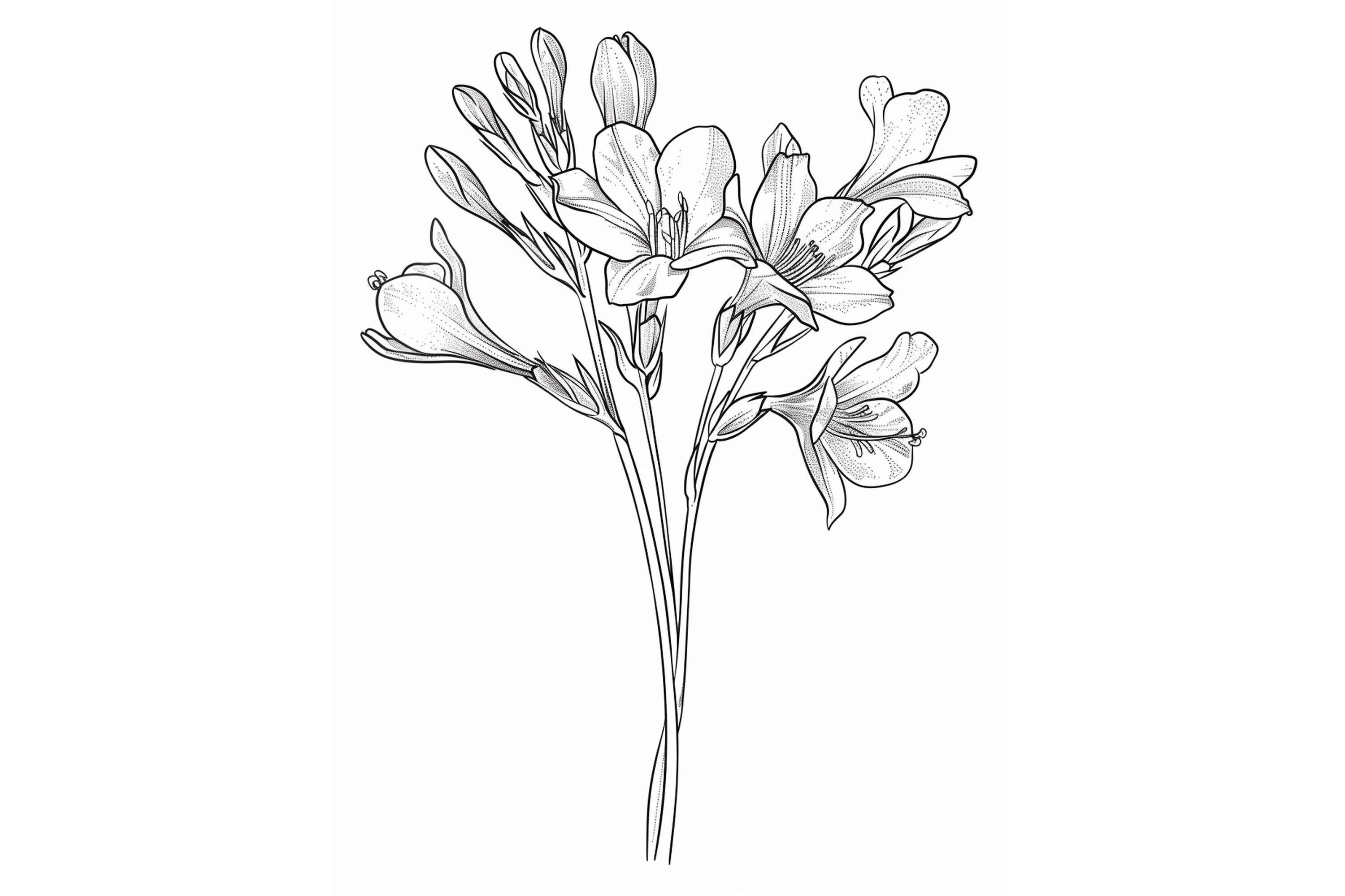 Freesia Flower Coloring Page