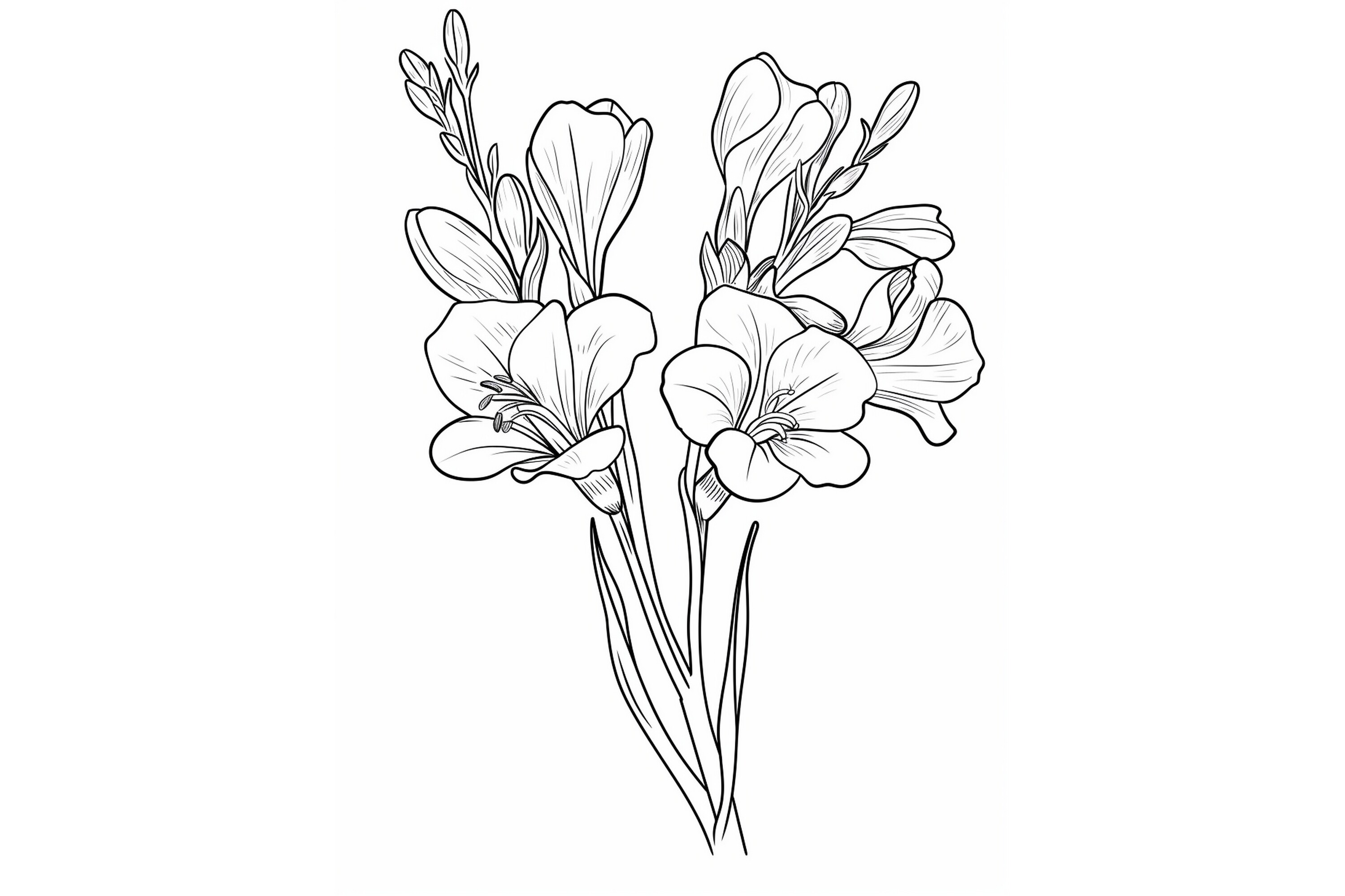 Freesia Flower Coloring Page