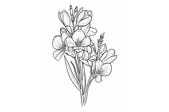 Freesia Flower Coloring Page