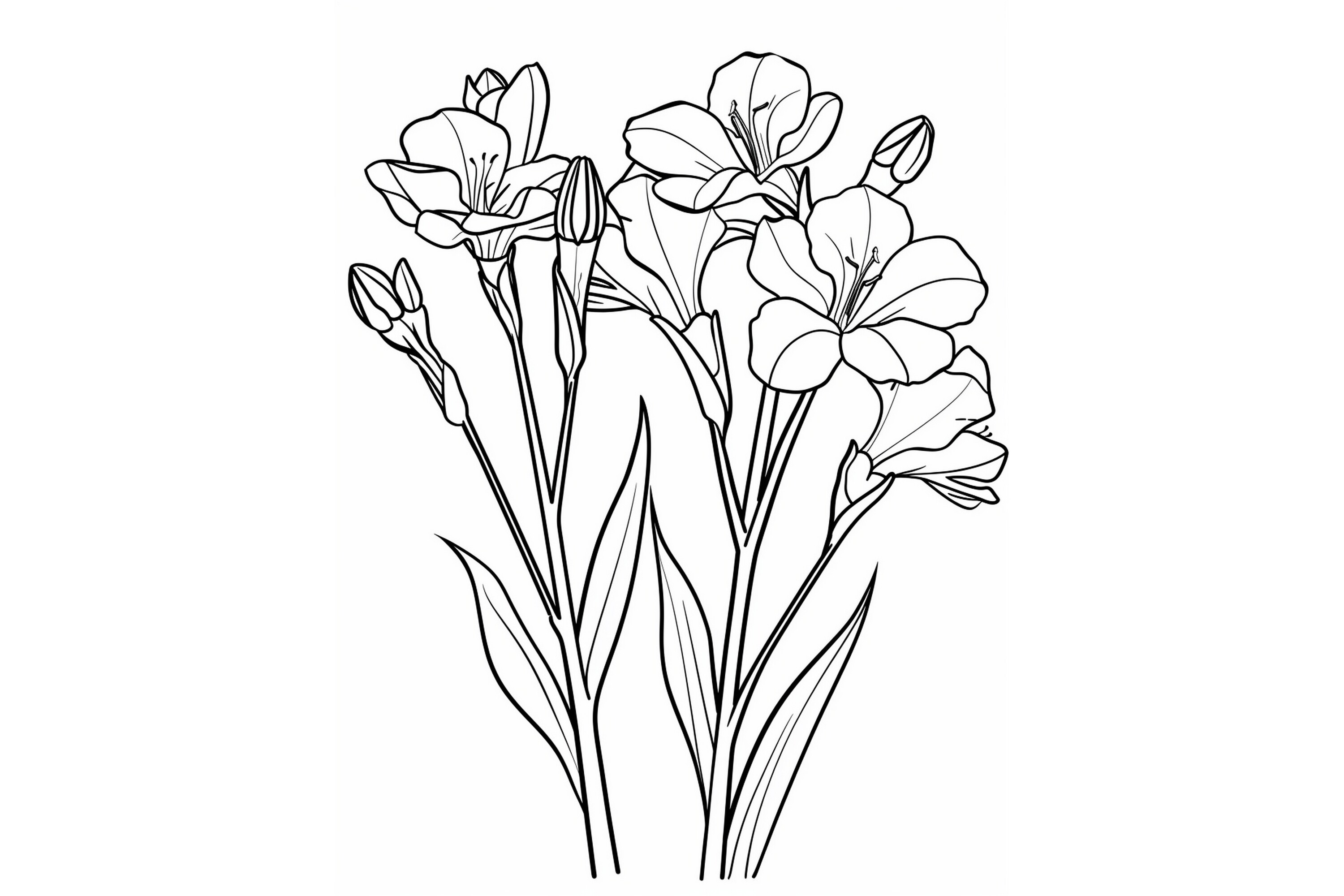 Freesia Flower Coloring Page