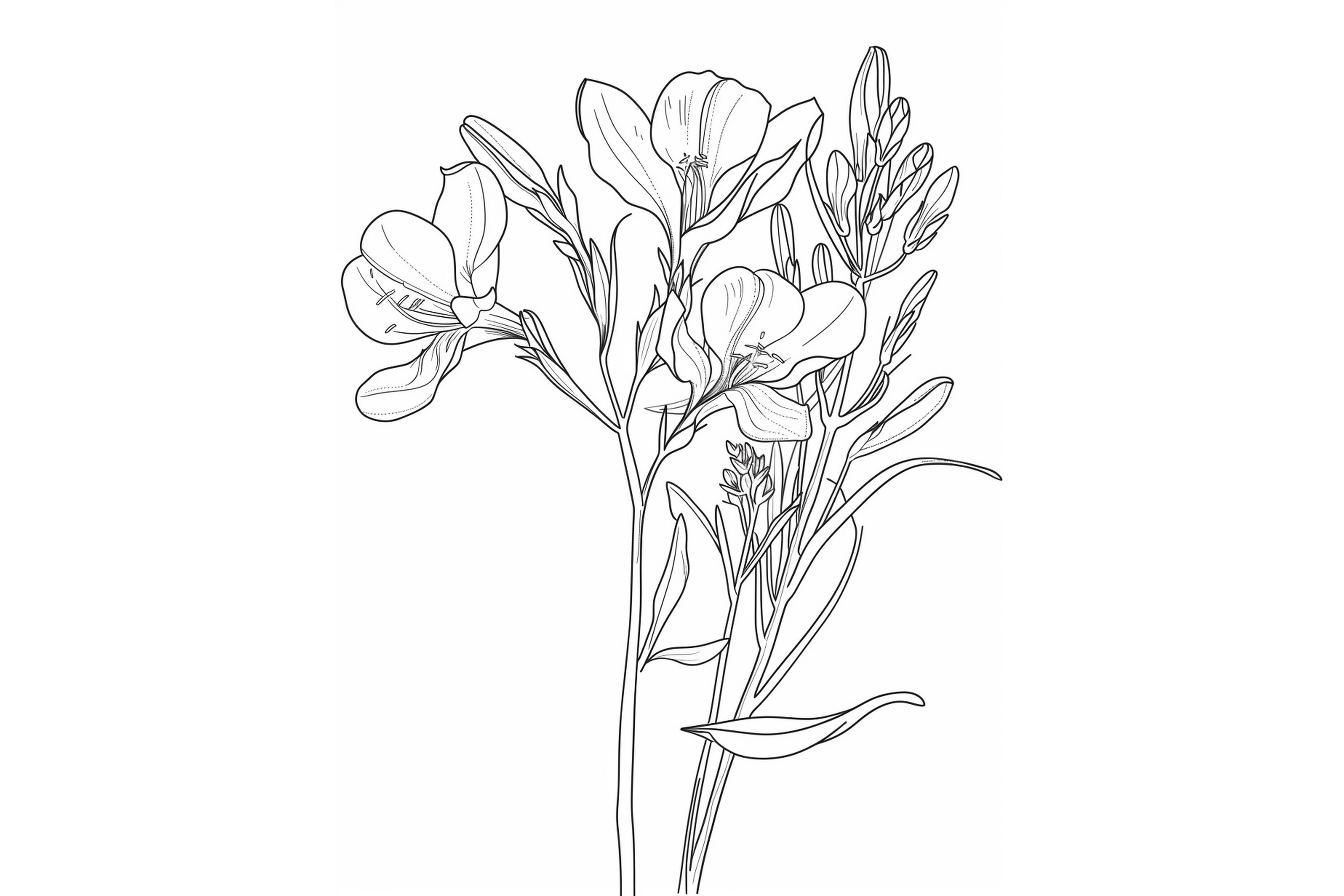 Freesia Flower Coloring Page