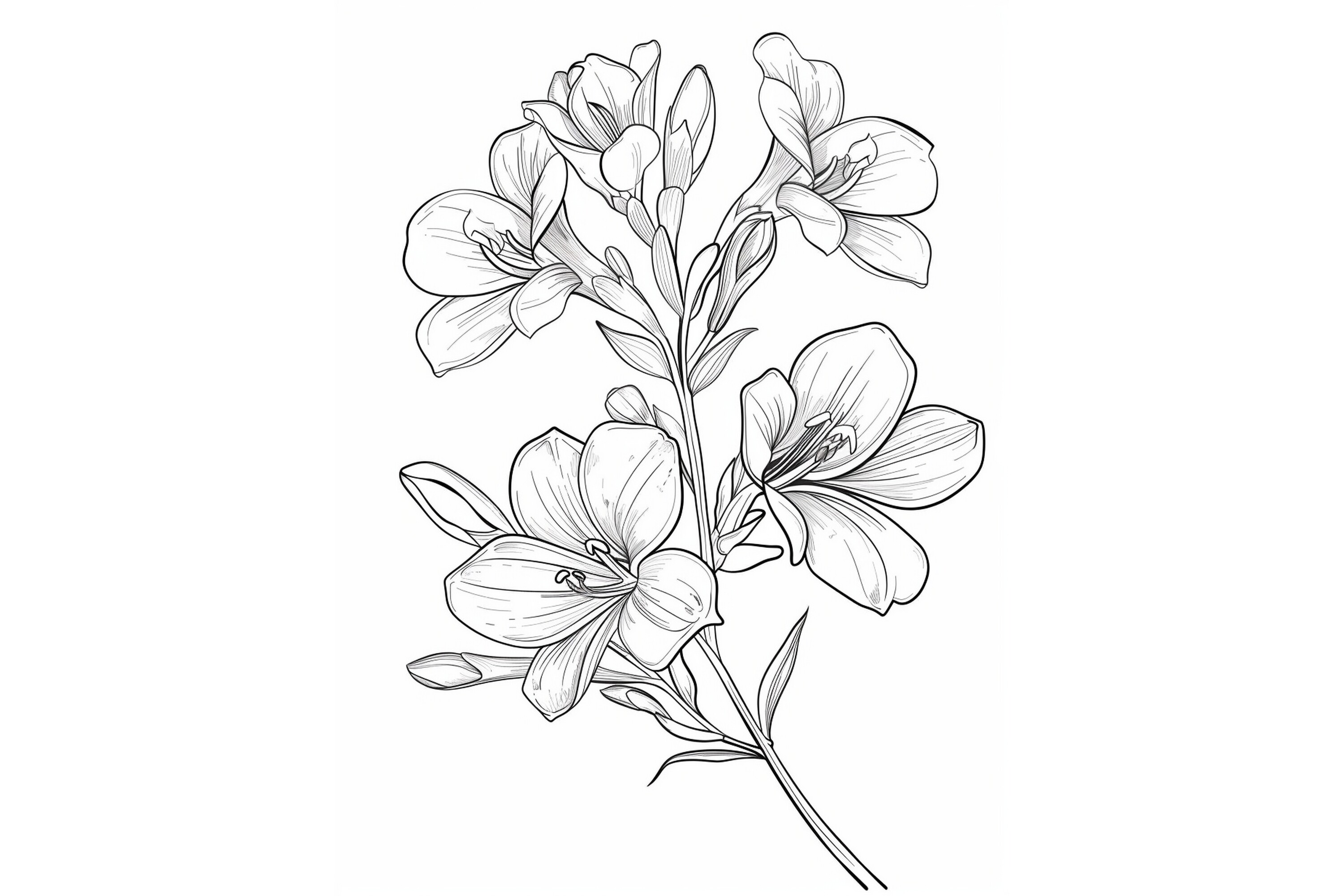 Freesia Flower Coloring Page