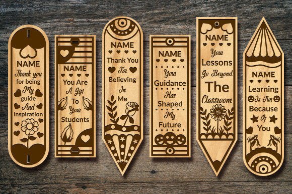 Laser Cut Teacher Bookmark SVG Bundle
