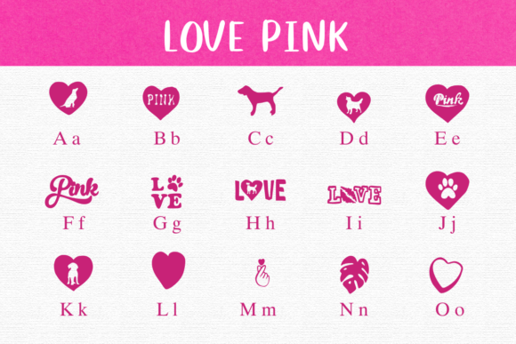 Love Pink Font PNG with transparent background - Preview 1