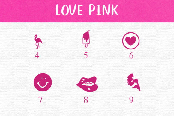 Love Pink Font PNG with transparent background - Preview 3