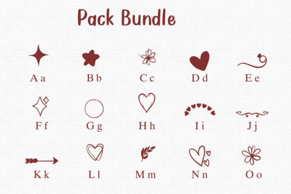 Pack Bundle Font PNG with transparent background - Preview 1