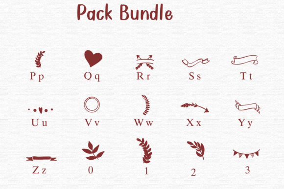 Pack Bundle Font PNG with transparent background - Preview 2
