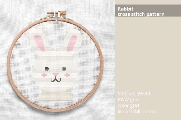 Rabbit Cross Stitch Pattern, Created by