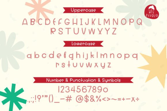 Red Macaron Font Font PNG with transparent background - Preview 1