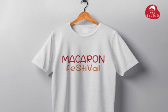 Red Macaron Font Font PNG with transparent background - Preview 5