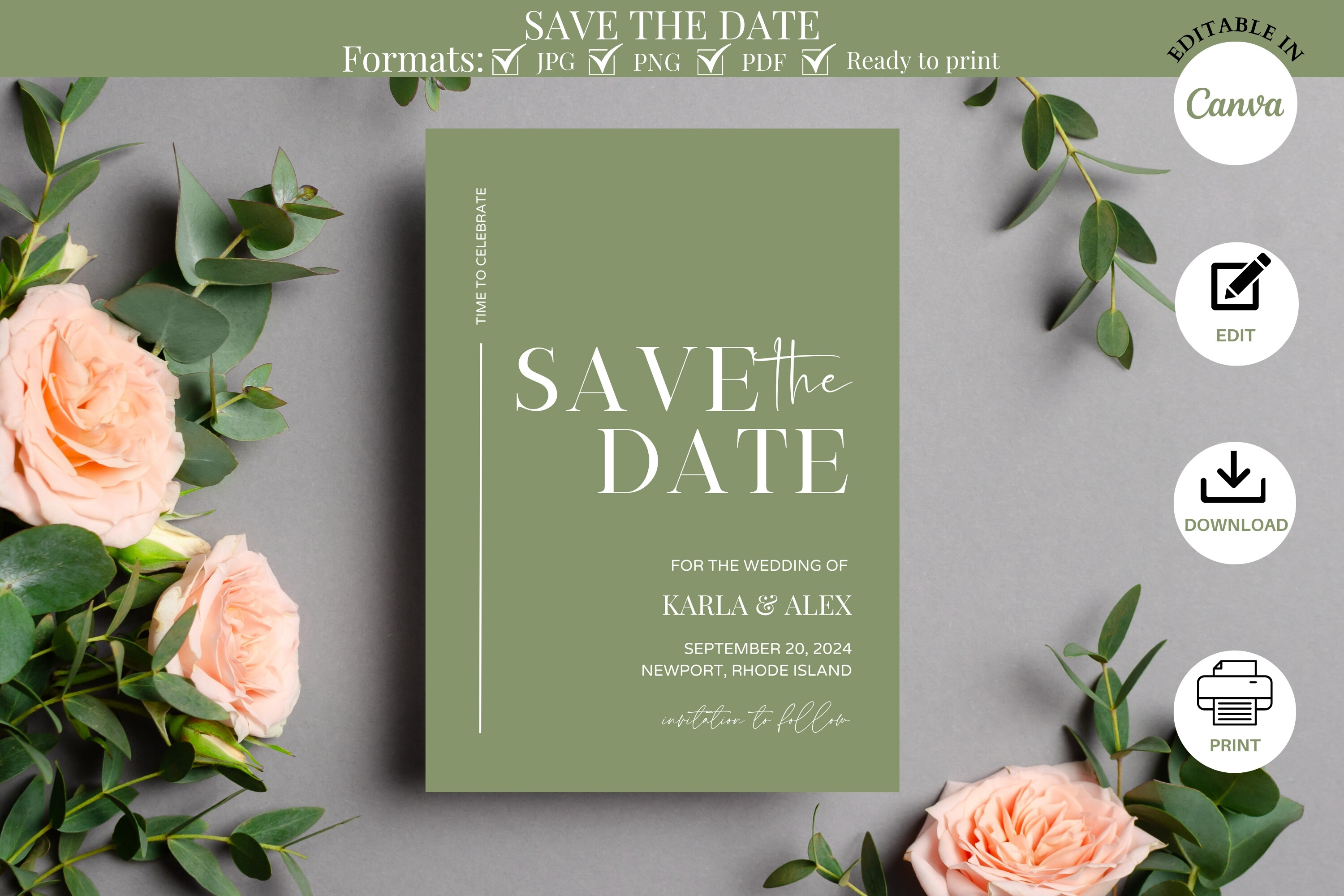Save The Date Wedding Invitation