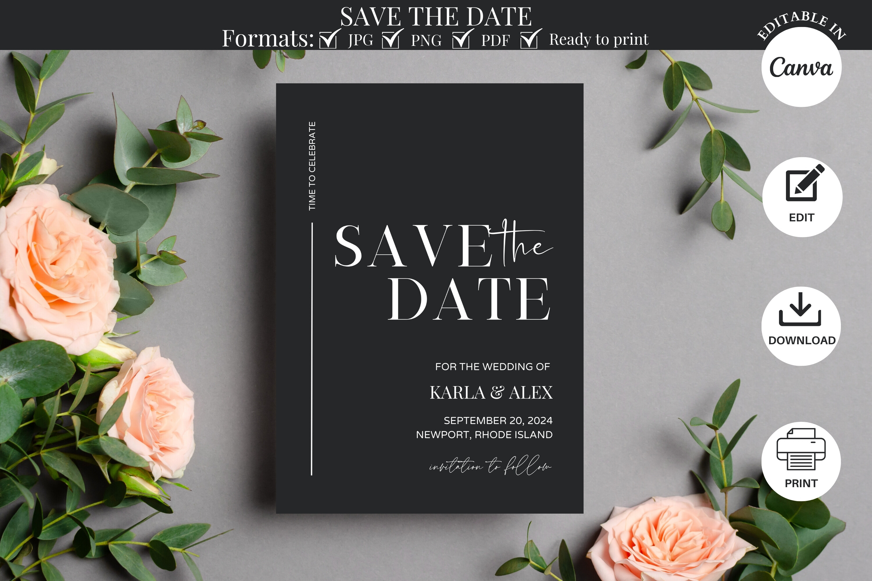Save The Date Wedding Invitation