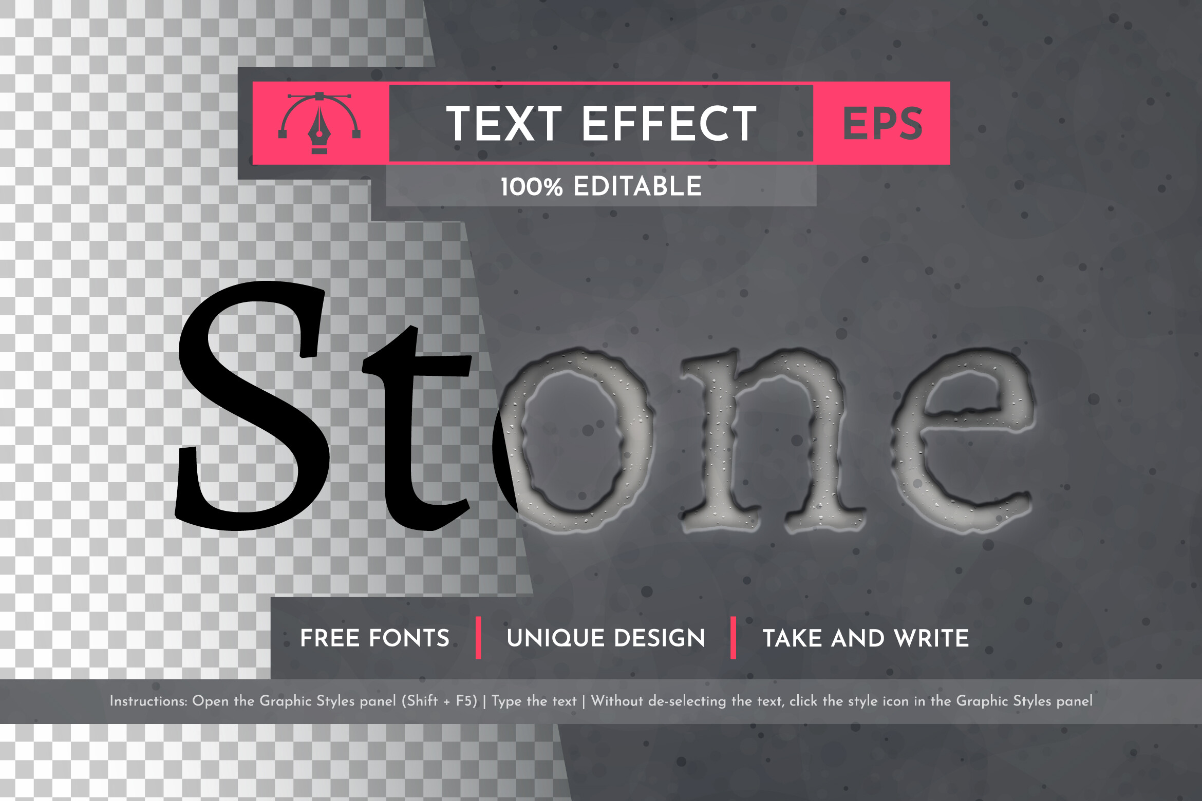 Stone Editable Text Effect Graphic by rwgusev · Creative Fabrica