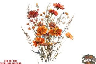 Watercolor Fall Flowers Clipart Graphic by seasonal · Creative Fabrica