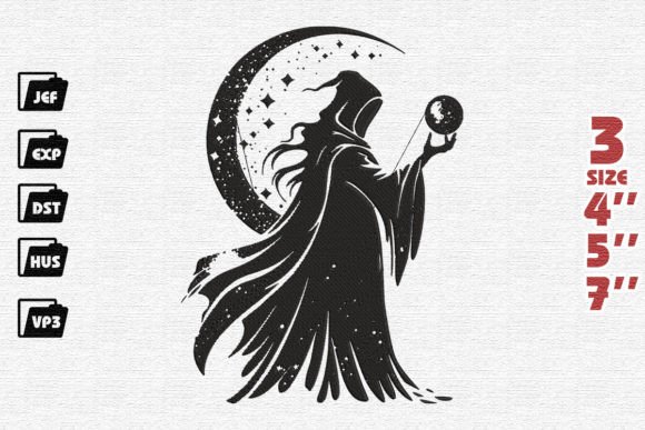 Witch Silhouette Halloween Design de Bordado Por Nutty Creations
