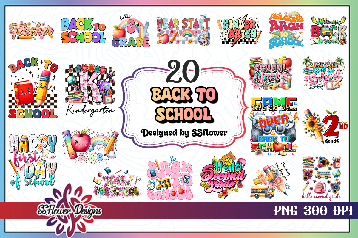 Back to School Sublimation Bundle Graphic by ssflower · Creative Fabrica