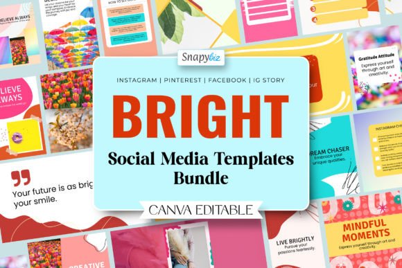 Bright Social Media Template Bundle - Digital
