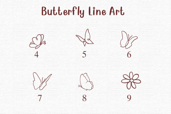 Butterfly Line Art Font - Preview 3