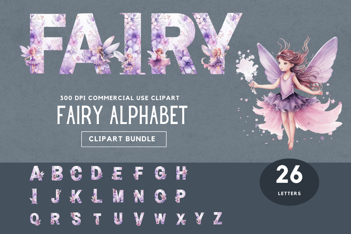 Fairy Alphabet Letters Graphic by Clip Craft Emporium · Creative Fabrica