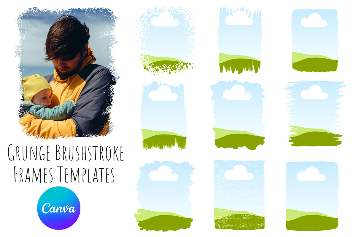 Grunge Brushstroke Frames Templates