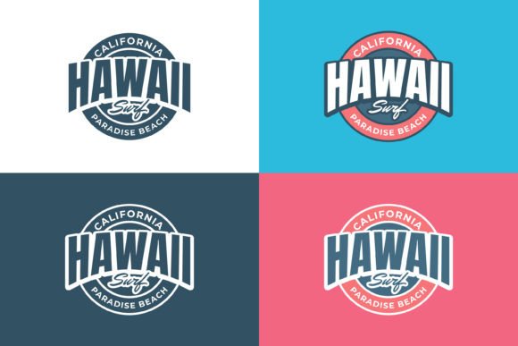 Hawaii Surfing Emblem Logo Graphic Logos By sabavector