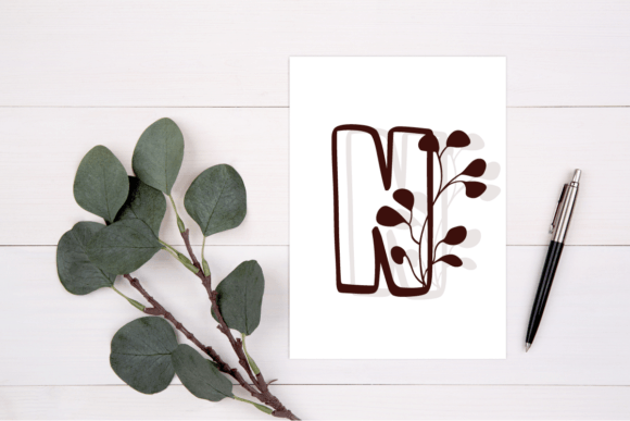 Leaf Font PNG with transparent background - Preview 4