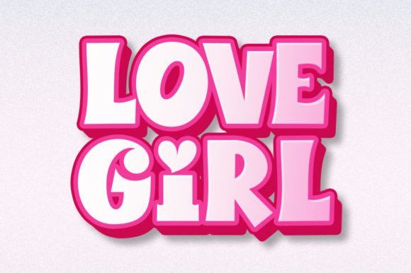 Pink Girl Font PNG with transparent background - Preview 1