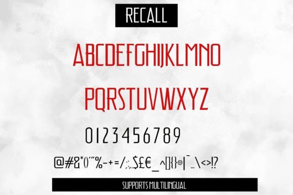 Recall Font PNG with transparent background - Preview 4