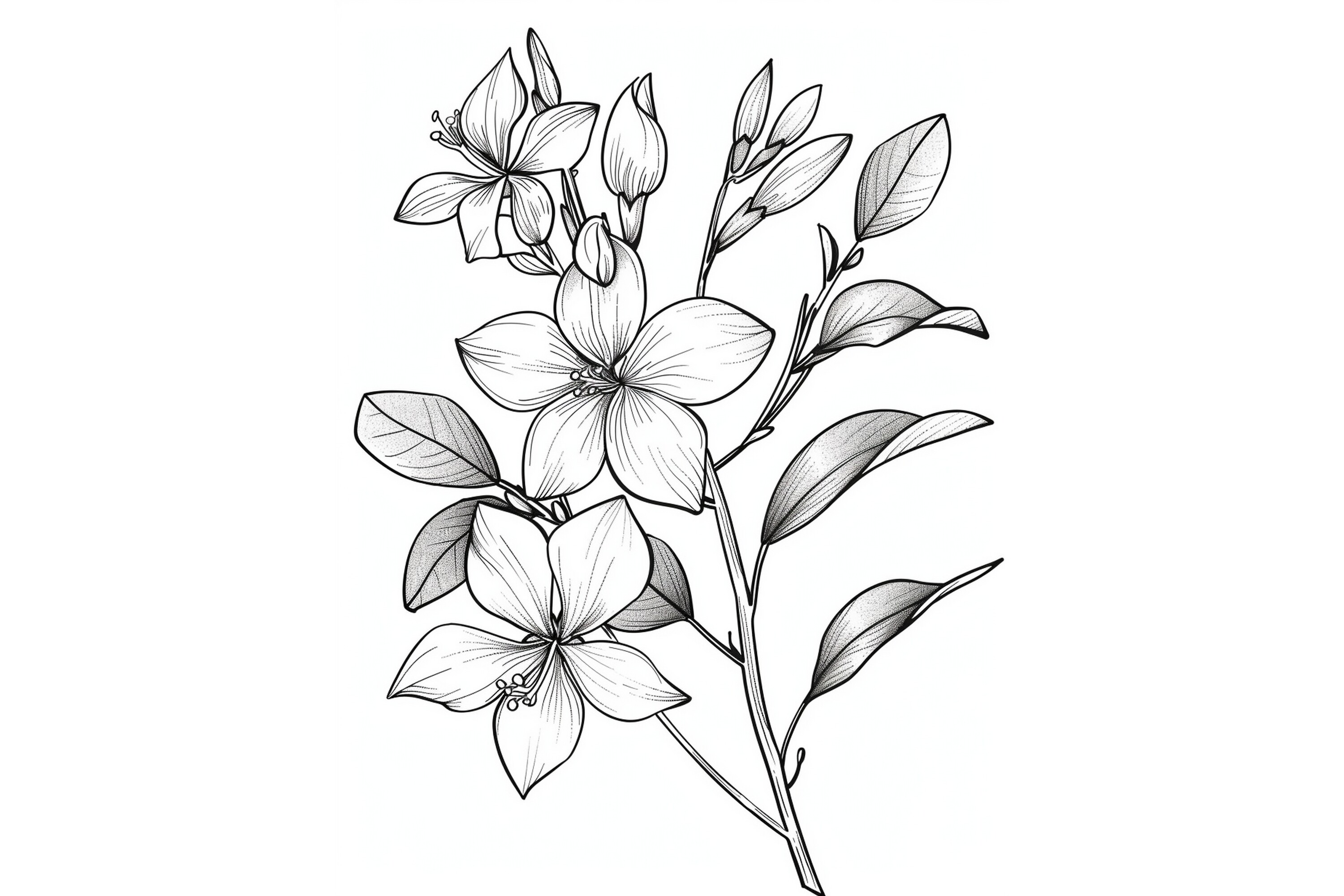 Star Jasmine Flower Coloring Page