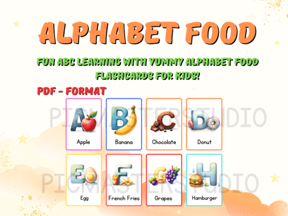 Alphabet Food Flashcards for Kids