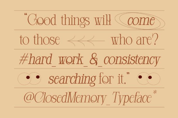 Closed Memory Font - Preview 4
