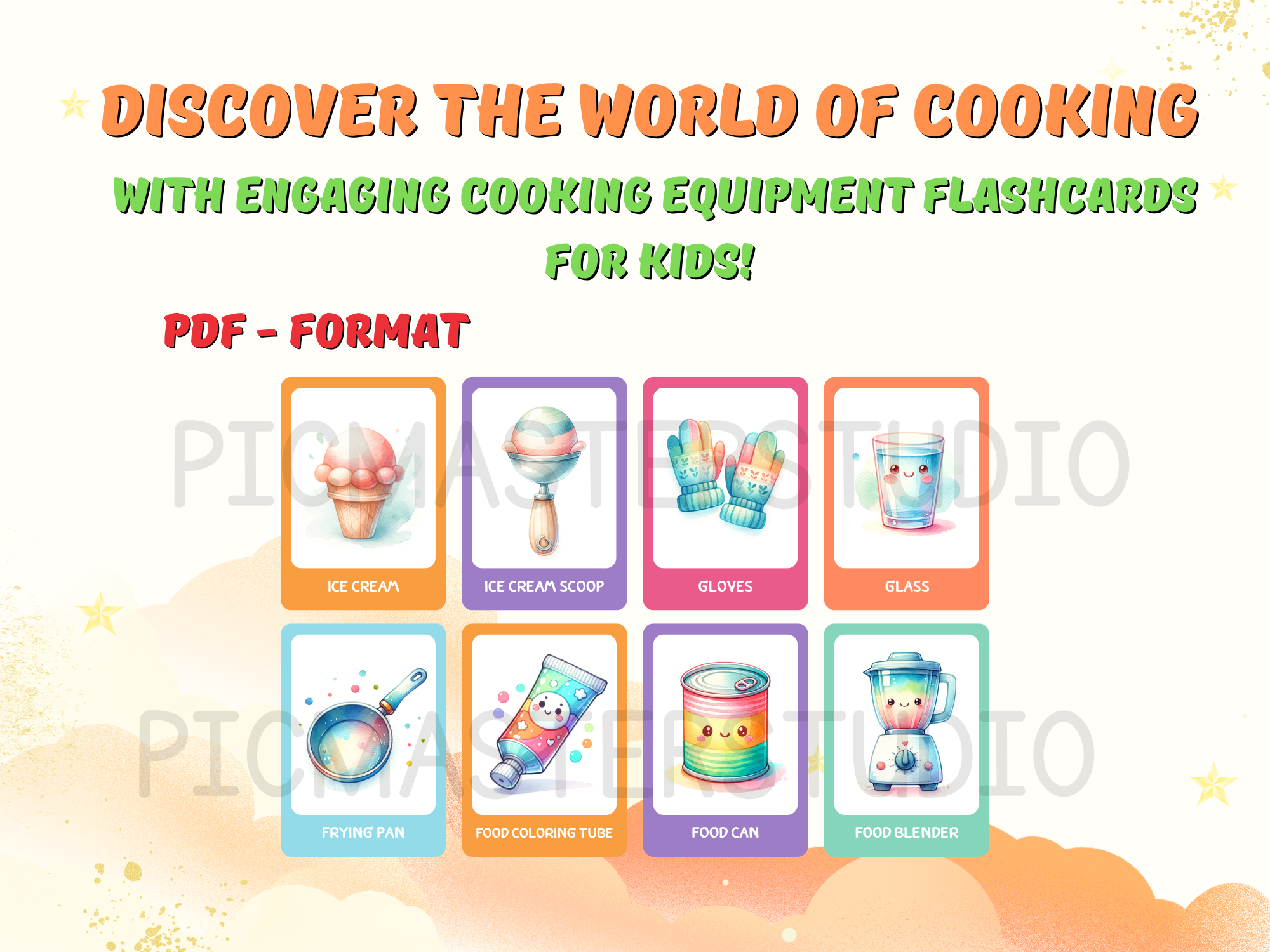 Cooking Equipment Flashcards for Kids