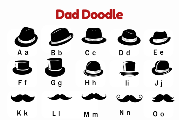 Dad Doodle Font PNG with transparent background - Preview 1
