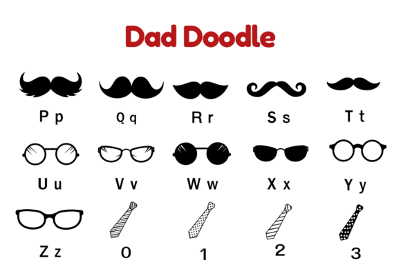 Dad Doodle Font PNG with transparent background - Preview 2